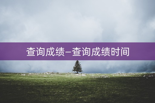 查询成绩—查询成绩时间