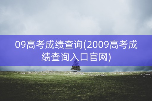 09高考成绩查询(2009高考成绩查询入口官网)