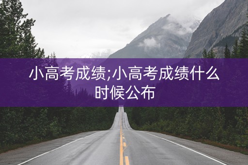 详细阅读:小高考成绩;小高考成绩什么时候公布 小高考成绩;小高考成绩什么时候公布