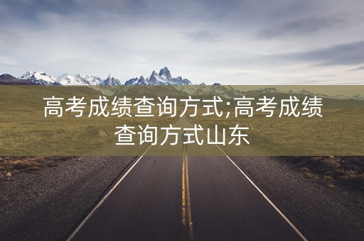 高考成绩查询方式;高考成绩查询方式山东