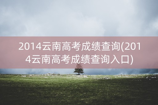 2014云南高考成绩查询(2014云南高考成绩查询入口)