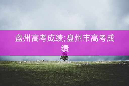 盘州高考成绩;盘州市高考成绩