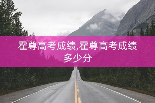 霍尊高考成绩,霍尊高考成绩多少分