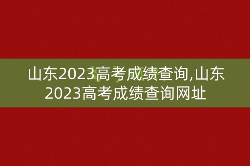 山东2023高考成绩查询,山东2023高考成绩查询网址