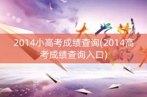 2014小高考成绩查询(2014高考成绩查询入口)