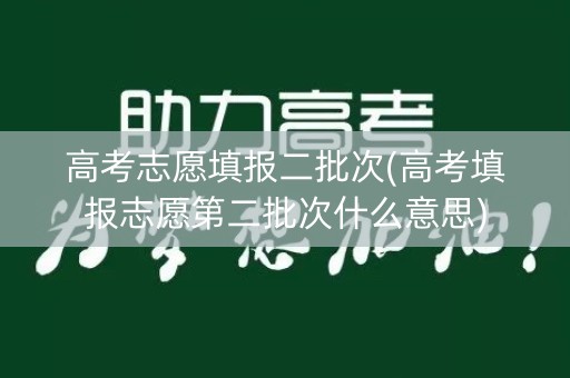 高考志愿填报二批次(高考填报志愿第二批次什么意思) 高考志愿填报二批次(高考填报志愿第二批次什么意思)