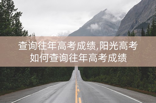 查询往年高考成绩,阳光高考如何查询往年高考成绩