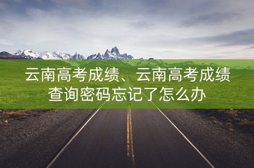 云南高考成绩、云南高考成绩查询密码忘记了怎么办