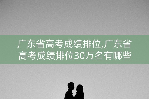 广东省高考成绩排位,广东省高考成绩排位30万名有哪些学校就读