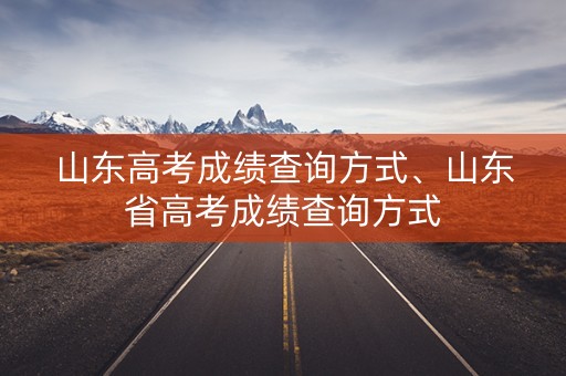 山东高考成绩查询方式、山东省高考成绩查询方式