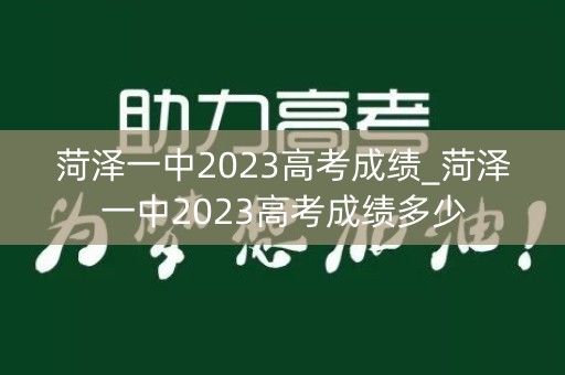 菏泽一中2023高考成绩_菏泽一中2023高考成绩多少
