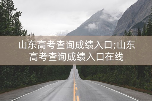 山东高考查询成绩入口;山东高考查询成绩入口在线