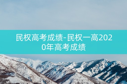 民权高考成绩-民权一高2020年高考成绩