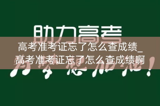 高考准考证忘了怎么查成绩_高考准考证忘了怎么查成绩啊