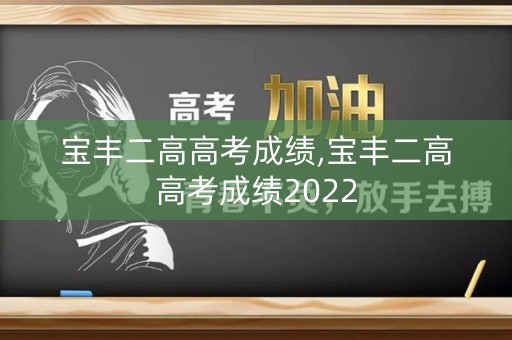 宝丰二高高考成绩,宝丰二高高考成绩2022