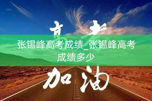 张锡峰高考成绩_张锡峰高考成绩多少