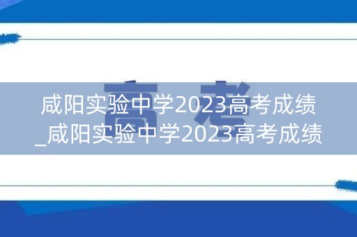 咸阳实验中学2023高考成绩_咸阳实验中学2023高考成绩单