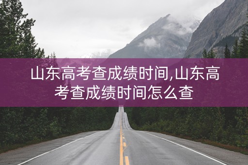 山东高考查成绩时间,山东高考查成绩时间怎么查