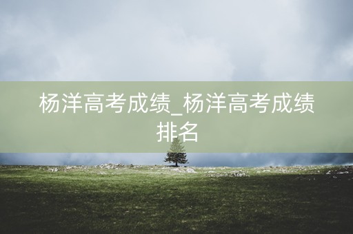 杨洋高考成绩_杨洋高考成绩排名