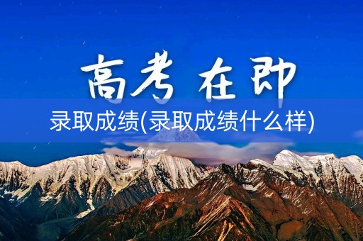 录取成绩(录取成绩什么样)