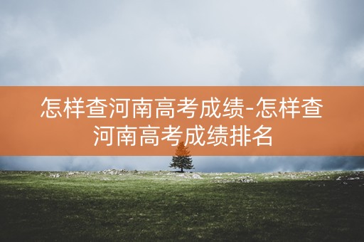 怎样查河南高考成绩-怎样查河南高考成绩排名