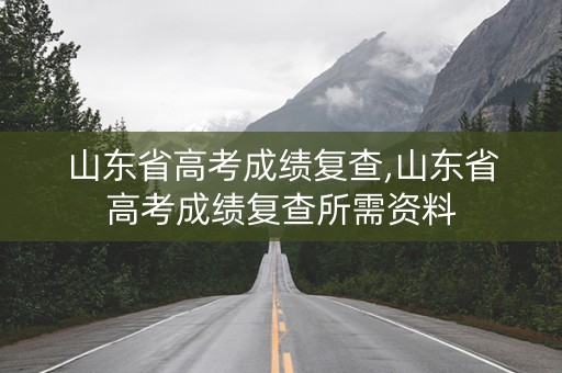 山东省高考成绩复查,山东省高考成绩复查所需资料