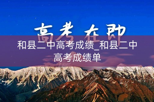和县二中高考成绩_和县二中高考成绩单