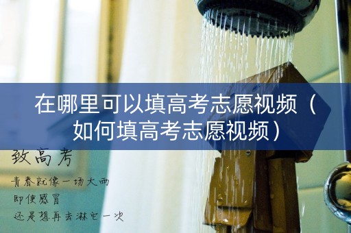 在哪里可以填高考志愿视频（如何填高考志愿视频）
