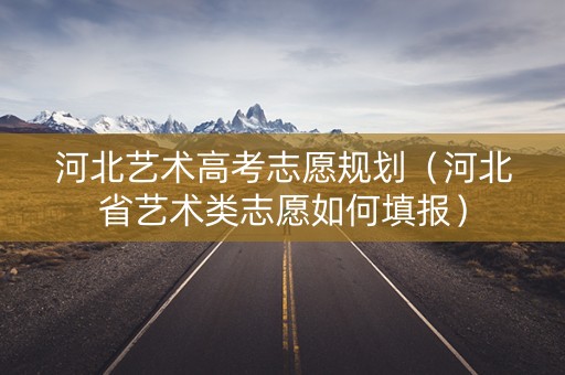 河北艺术高考志愿规划（河北省艺术类志愿如何填报）