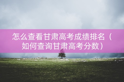 怎么查看甘肃高考成绩排名（如何查询甘肃高考分数）