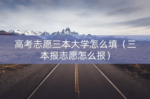 高考志愿三本大学怎么填（三本报志愿怎么报）