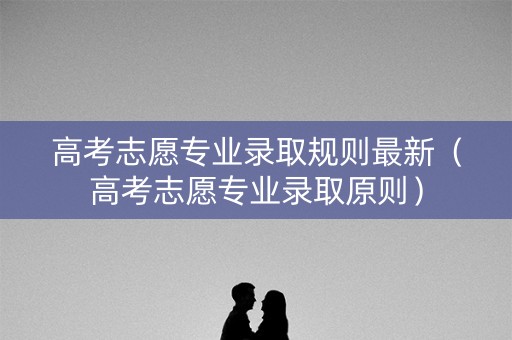 高考志愿专业录取规则最新（高考志愿专业录取原则）