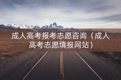 成人高考报考志愿咨询（成人高考志愿填报网站）