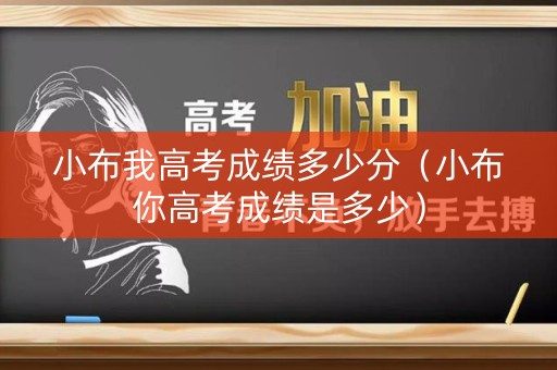 小布我高考成绩多少分（小布你高考成绩是多少）