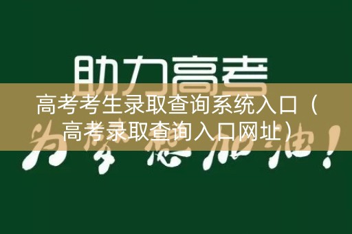 高考考生录取查询系统入口（高考录取查询入口网址）