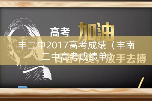 丰二中2017高考成绩（丰南二中高考成绩单）