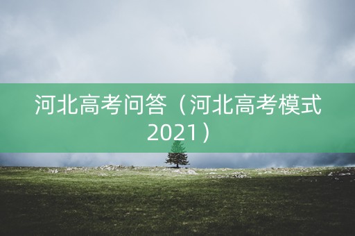 河北高考问答（河北高考模式2021）