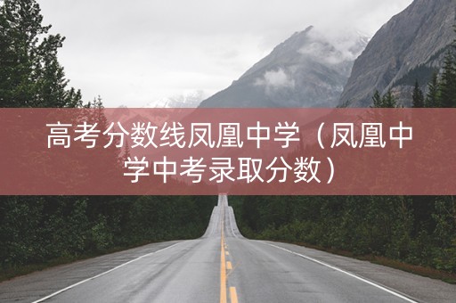 高考分数线凤凰中学（凤凰中学中考录取分数）