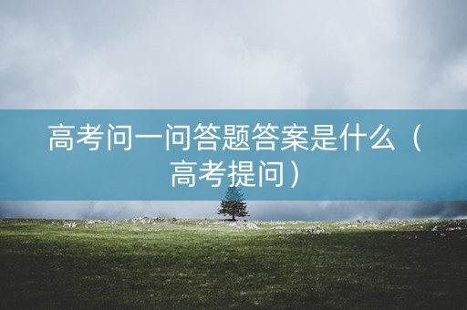 高考问一问答题答案是什么（高考提问）