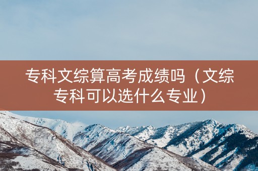 专科文综算高考成绩吗（文综专科可以选什么专业）