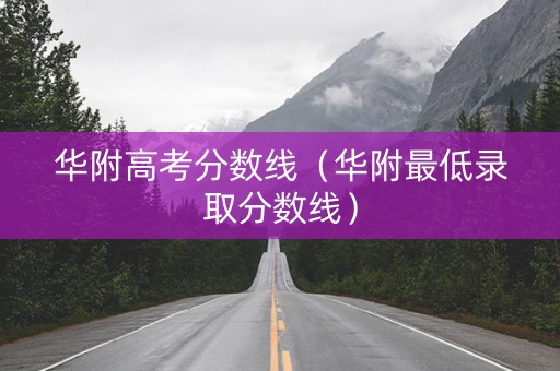 华附高考分数线（华附最低录取分数线）