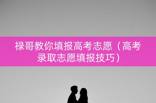 禄哥教你填报高考志愿（高考录取志愿填报技巧）