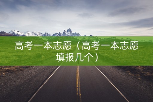 高考一本志愿（高考一本志愿填报几个）