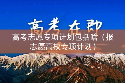 高考志愿专项计划包括啥（报志愿高校专项计划）