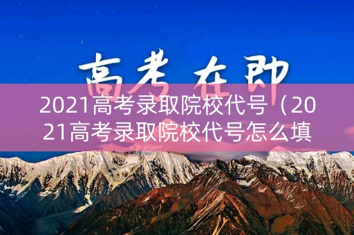 2021高考录取院校代号（2021高考录取院校代号怎么填）