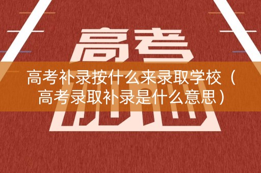 高考补录按什么来录取学校（高考录取补录是什么意思）