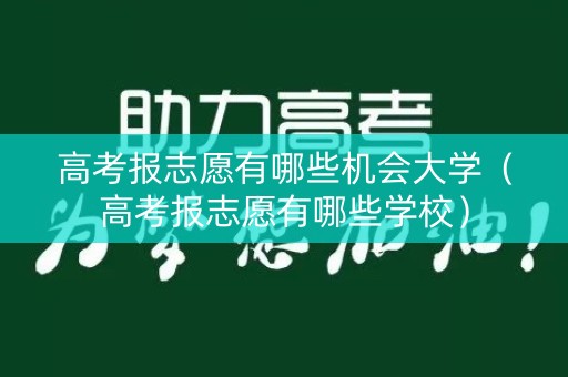 高考报志愿有哪些机会大学（高考报志愿有哪些学校）