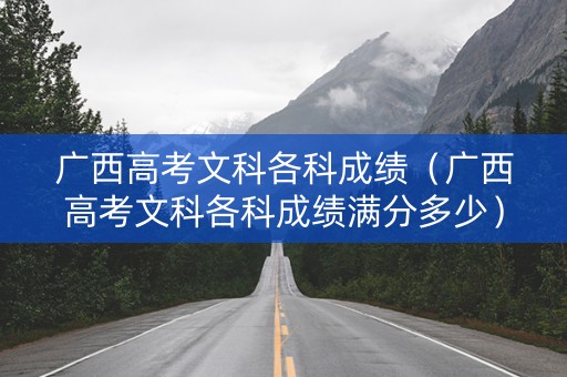 广西高考文科各科成绩（广西高考文科各科成绩满分多少）