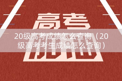 20级高考成绩怎么查询（20级高考考生成绩怎么查询）