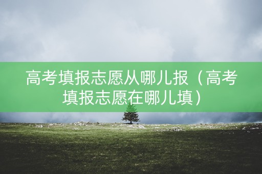高考填报志愿从哪儿报（高考填报志愿在哪儿填）